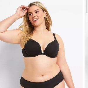 Cacique Boost Plunge Bra Cotton Plus Size 50DD Black